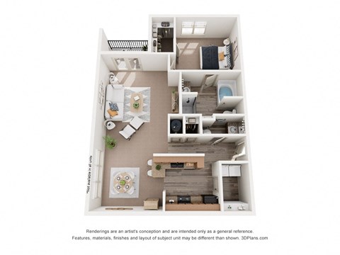 a floor plan of a 1 bedroom with a bathroom and a living room